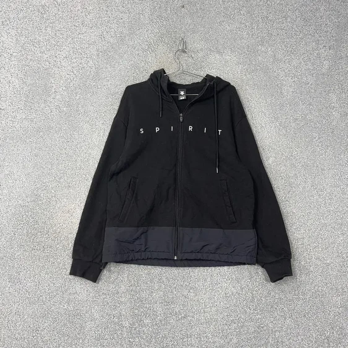 데상트 플리스 블랙 후드집업 M 상품이미지1