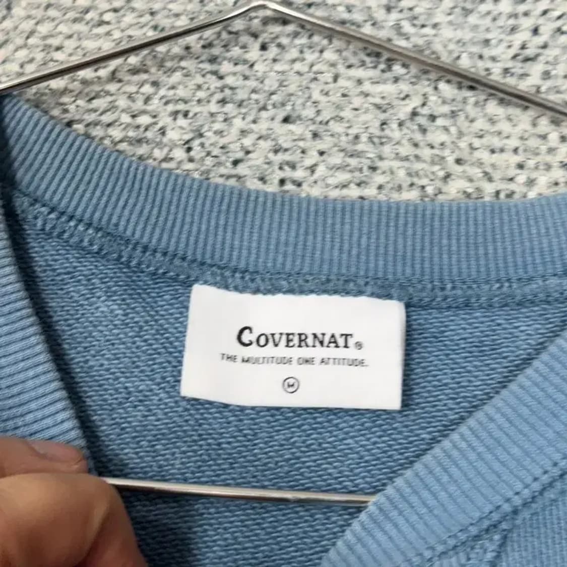 커버낫 로고 블루 맨투맨 M 상품이미지3