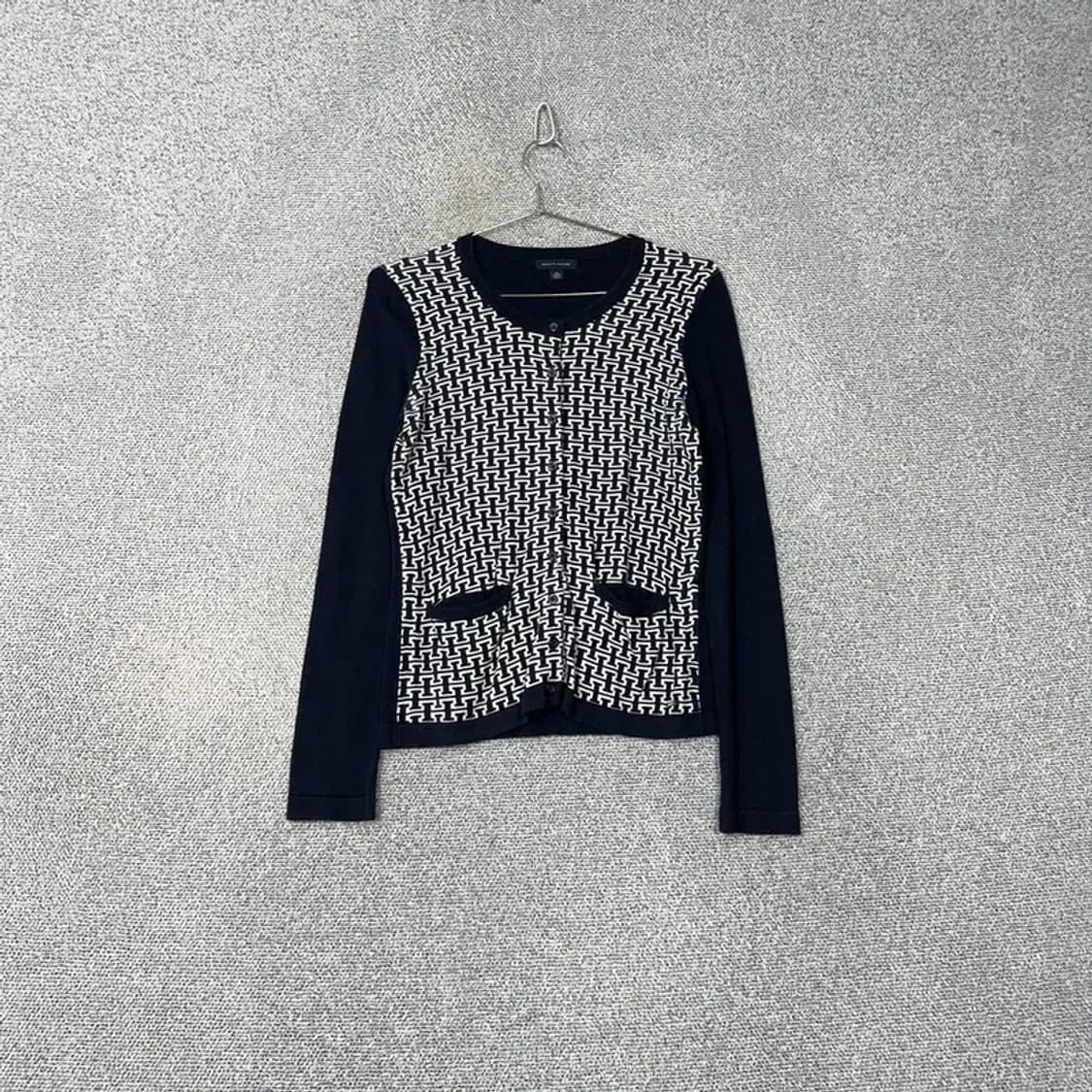 타미힐피거 체크 블랙 가디건 XS 상품이미지1