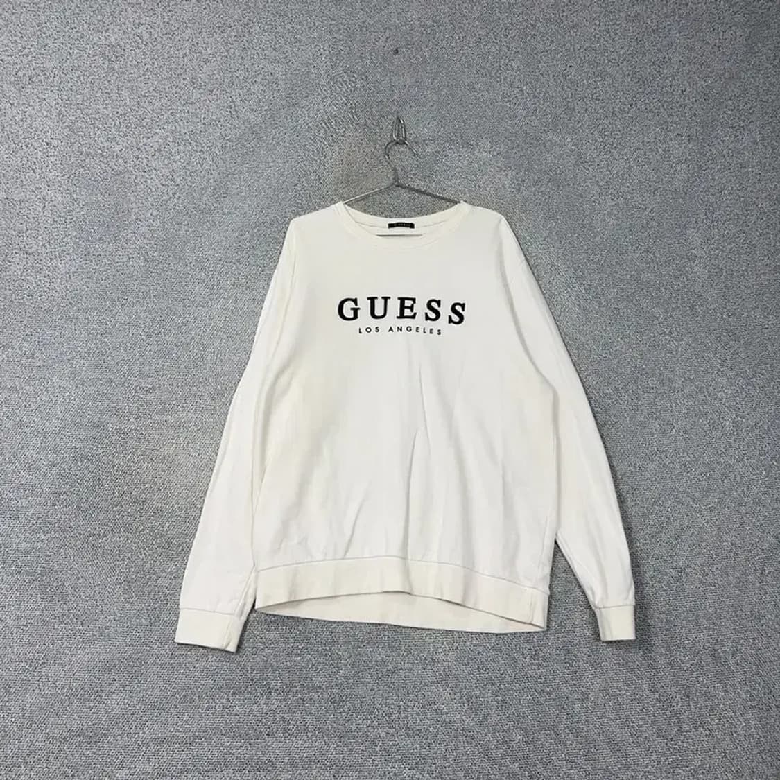 게스 로고 프린팅 화이트 맨투맨 XXL 상품이미지1