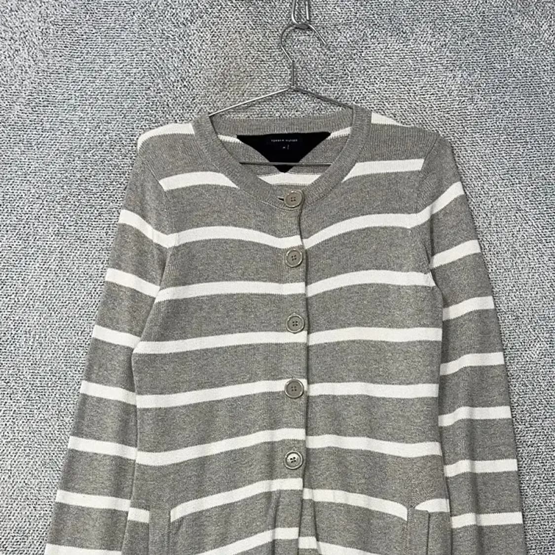 타미힐피거 스트라이프 그레이 가디건 M 상품이미지3