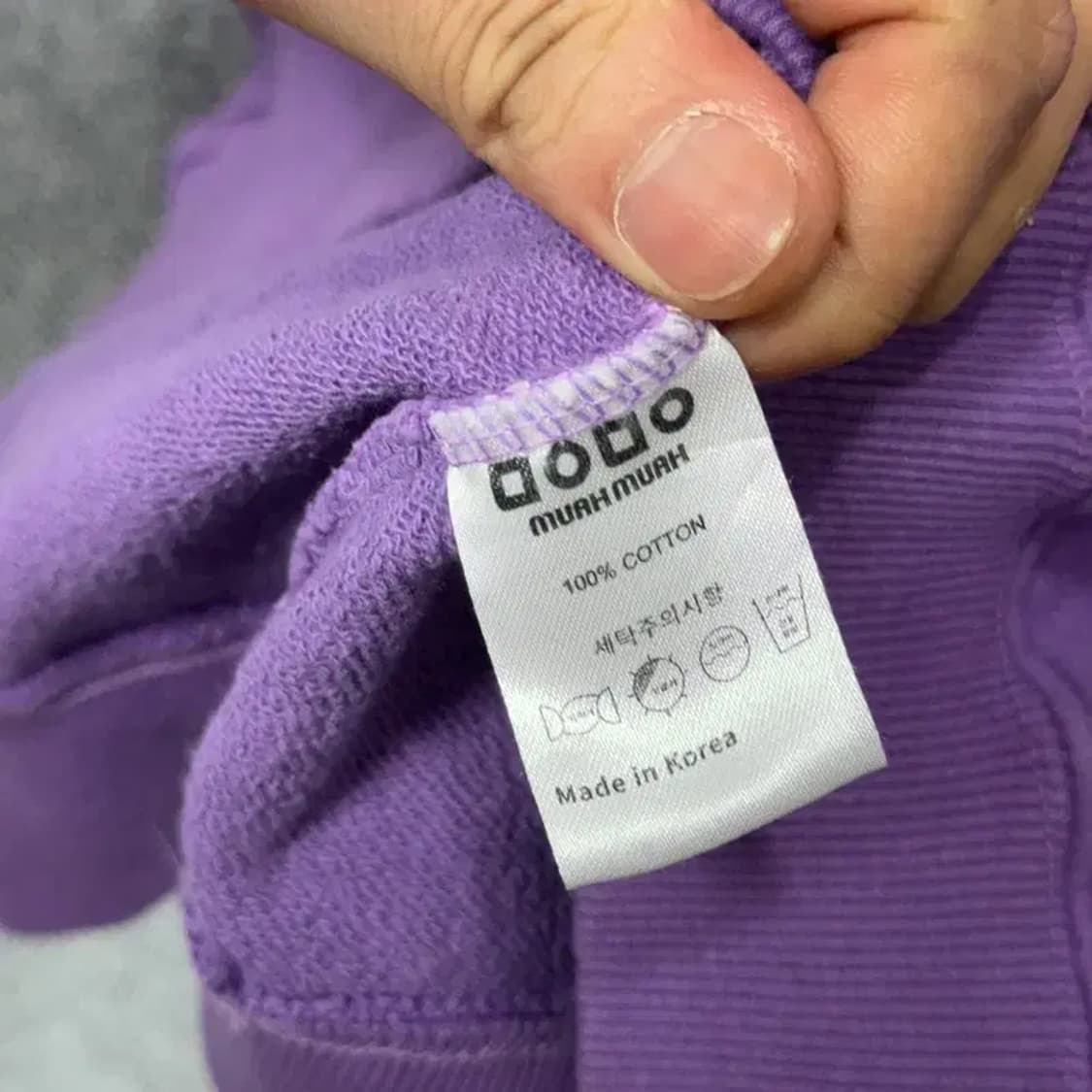 무아무아 프린팅 로고 퍼플 후드티 FREE 상품이미지5
