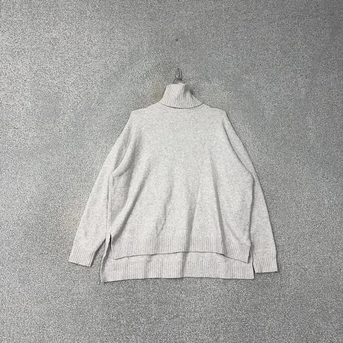 타미 진스 라이트 그레이 오버핏 폴라 울 니트 XS 상품이미지1