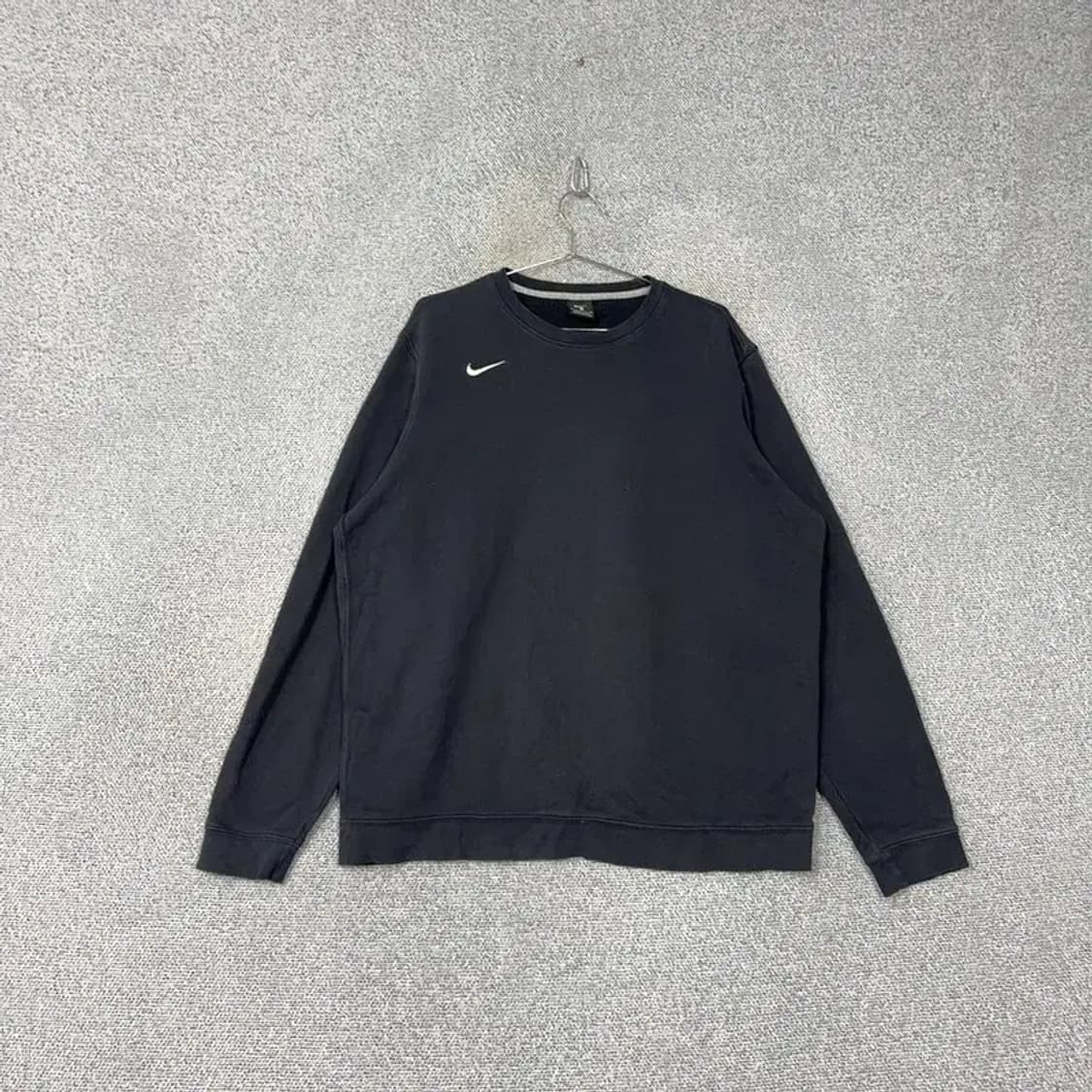 나이키 블랙 기모 로고 스우시 맨투맨 XL 상품이미지1