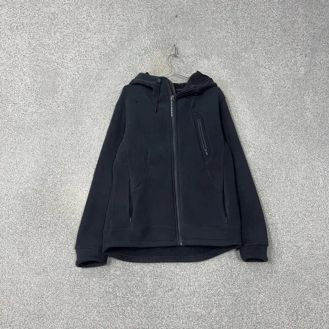 데상트 로고 네이비 양털 기모 후리스 후드집업 M 상품이미지1