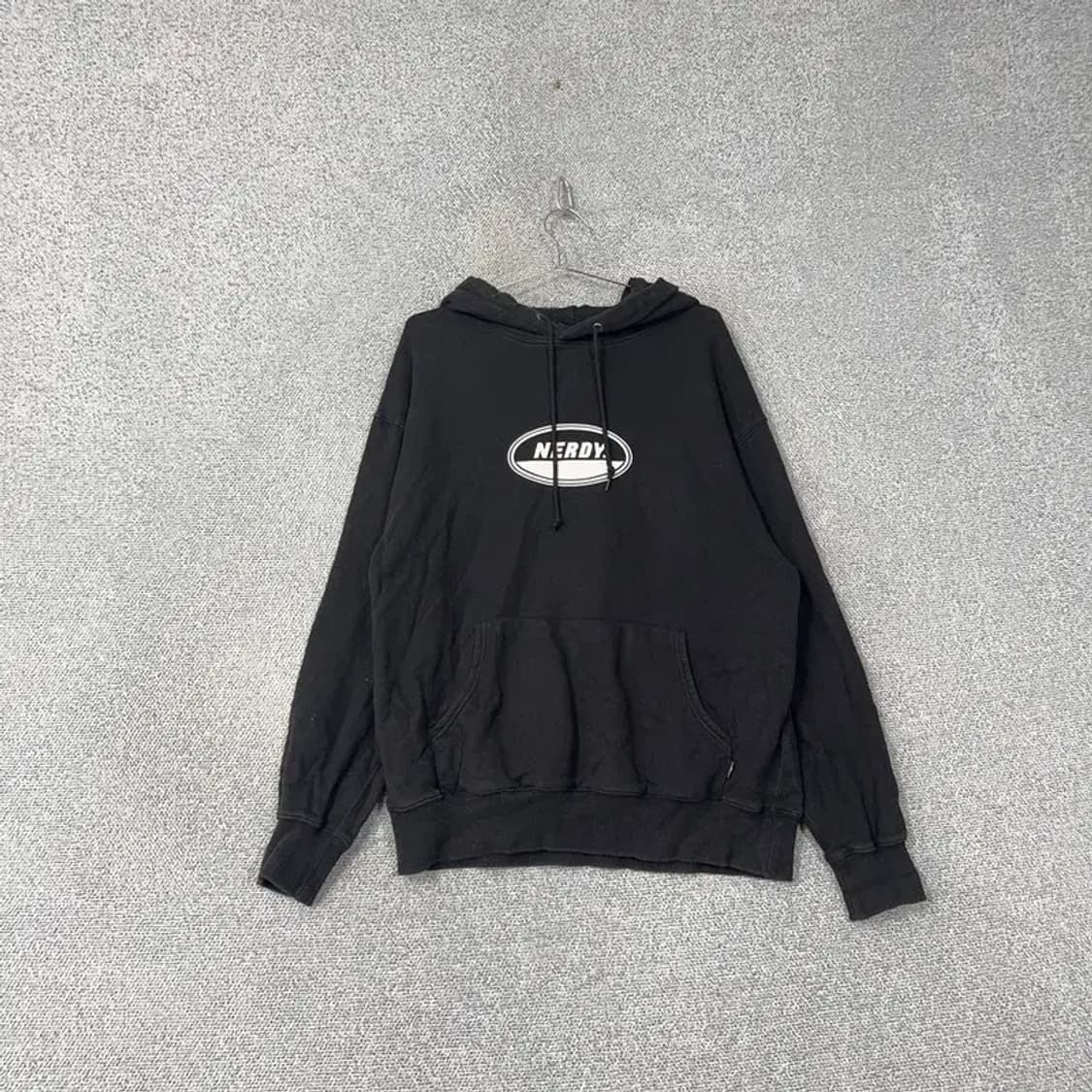 널디 프린팅 로고 블랙 오버핏 스웻 후드티 M 상품이미지1