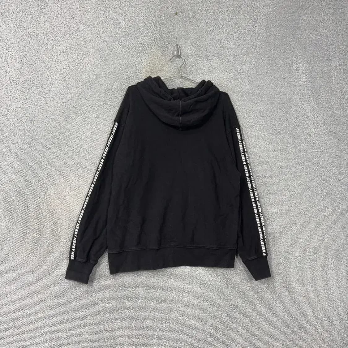 널디 프린팅 로고 블랙 오버핏 스웻 후드티 M 상품이미지2