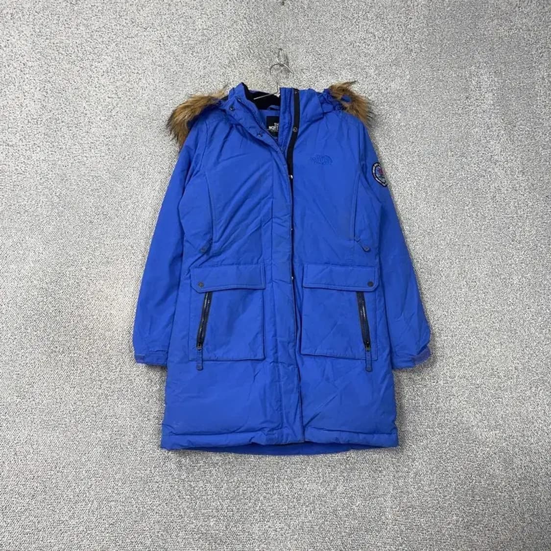 노스페이스 블루 구스다운 거위털 롱패딩 점퍼 L 90 상품이미지1