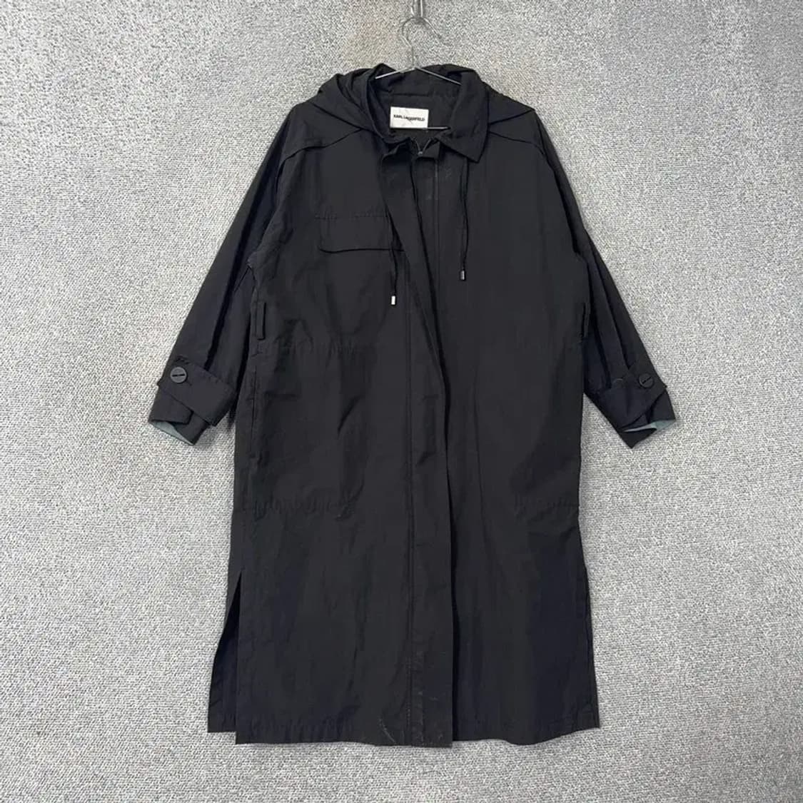 칼라거펠트 여성 빈티지 테크웨어 블랙 트렌치 코트 77 상품이미지1
