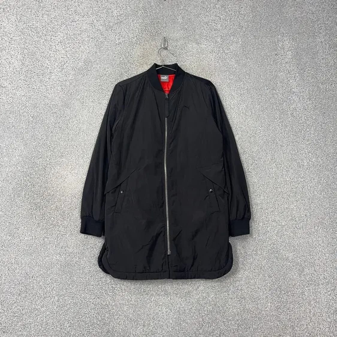 푸마 올블랙 로고 블루종 롱코트 봄버 자켓 M 상품이미지1