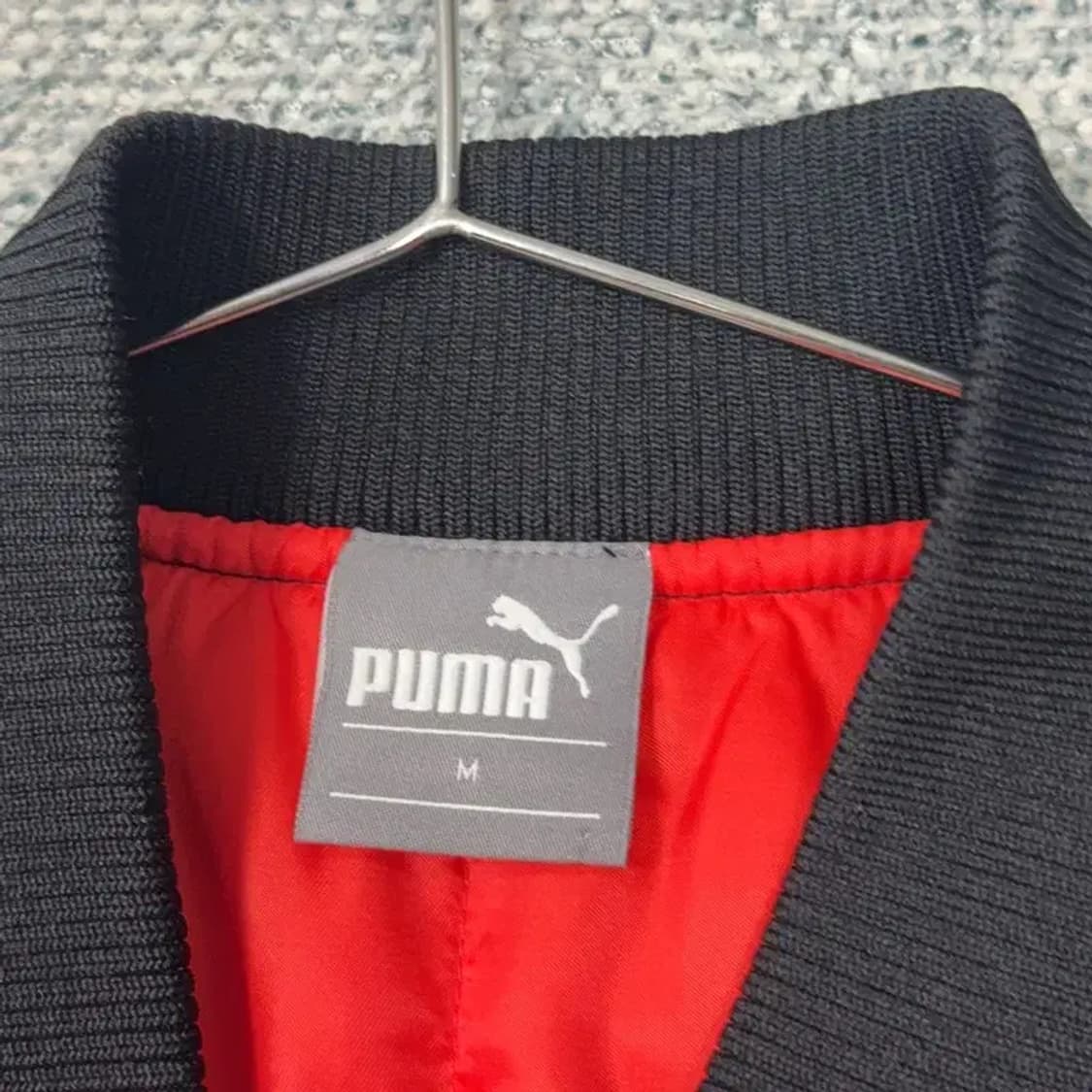 푸마 올블랙 로고 블루종 롱코트 봄버 자켓 M 상품이미지5