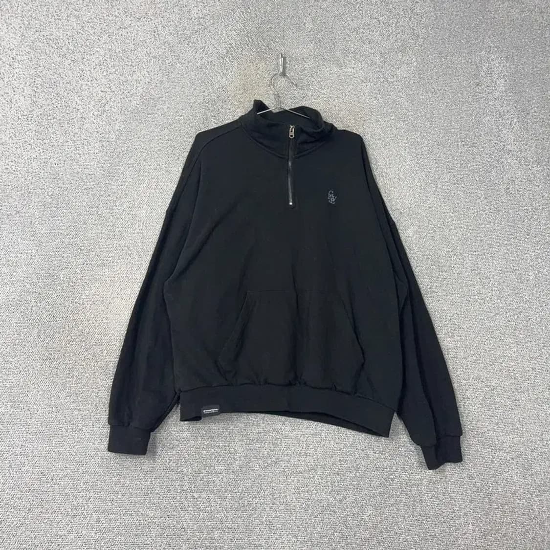 그루브라임 자수 로고 블랙 반집업 스웻 맨투맨 XL 상품이미지1