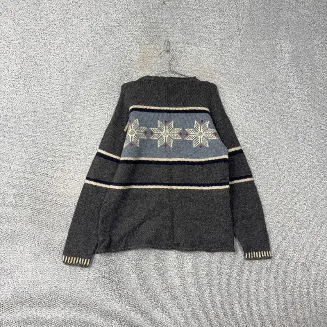 클럽모나코 빈티지 프린팅 그레이 울 니트 L 상품이미지2
