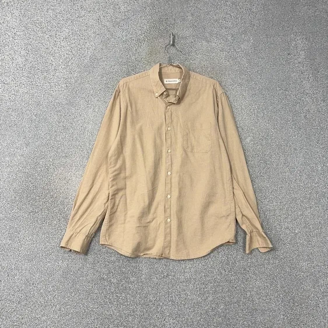 지오디노 남성 캐주얼 베이지 셔츠 XL 상품이미지1