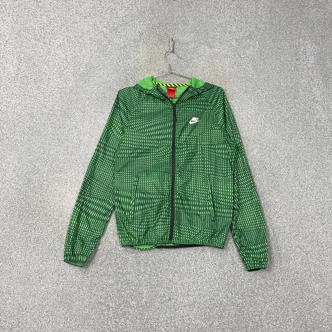 나이키 체크 그린 후드 바람막이 S 상품이미지1