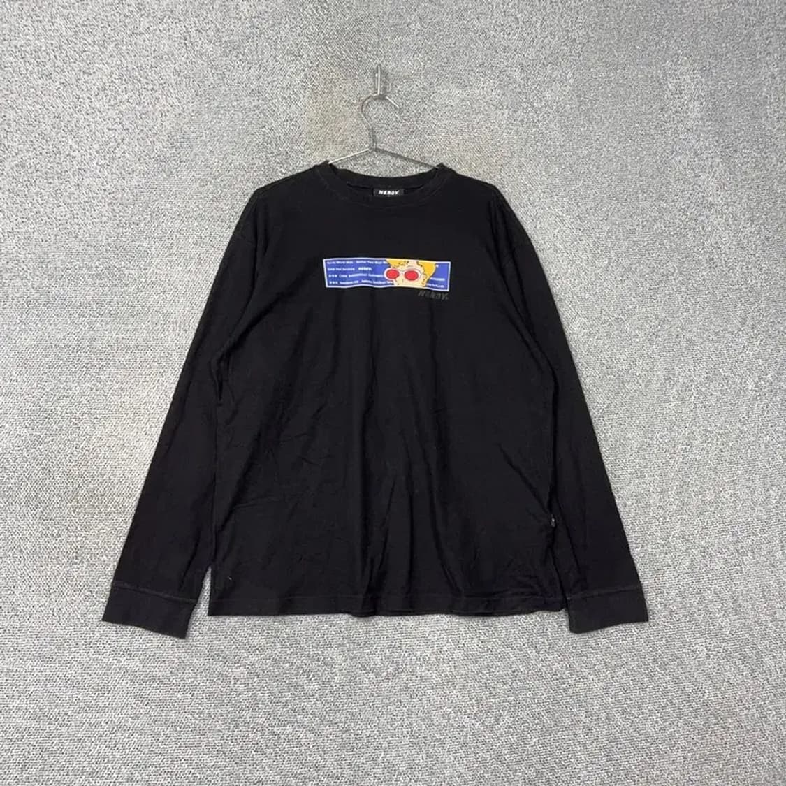 널디 프린팅 블랙 긴팔 티 L 상품이미지1