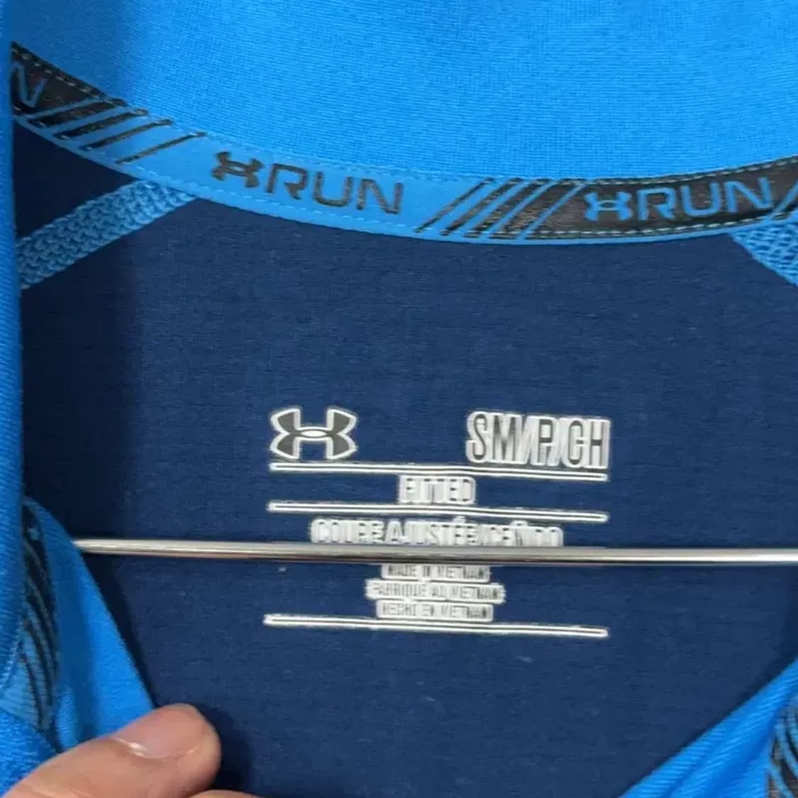 언더아머 기능성 블루 반집업 M 상품이미지3