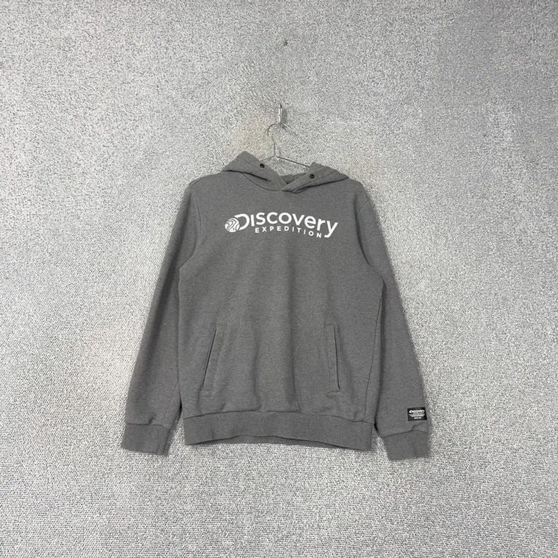 디스커버리 프린팅 로고 그레이 후드티 90 상품이미지1