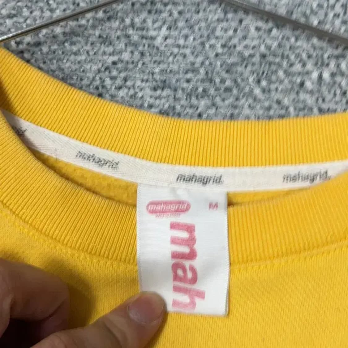 마하그리드 백로고 옐로우 맨투맨 M 상품이미지3
