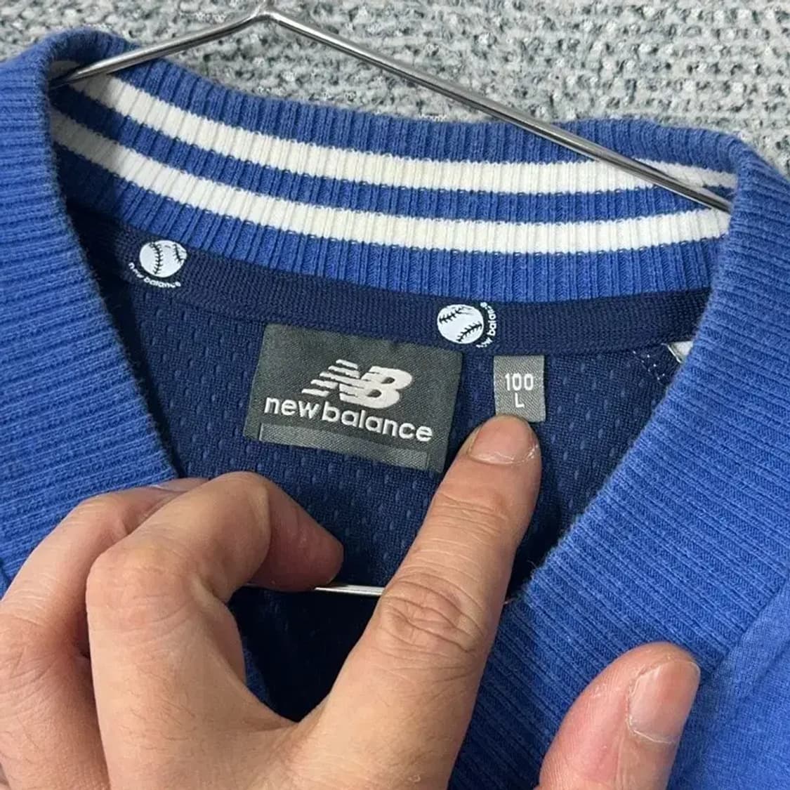뉴발란스 로고 블루 스타디움 자켓 L 상품이미지3