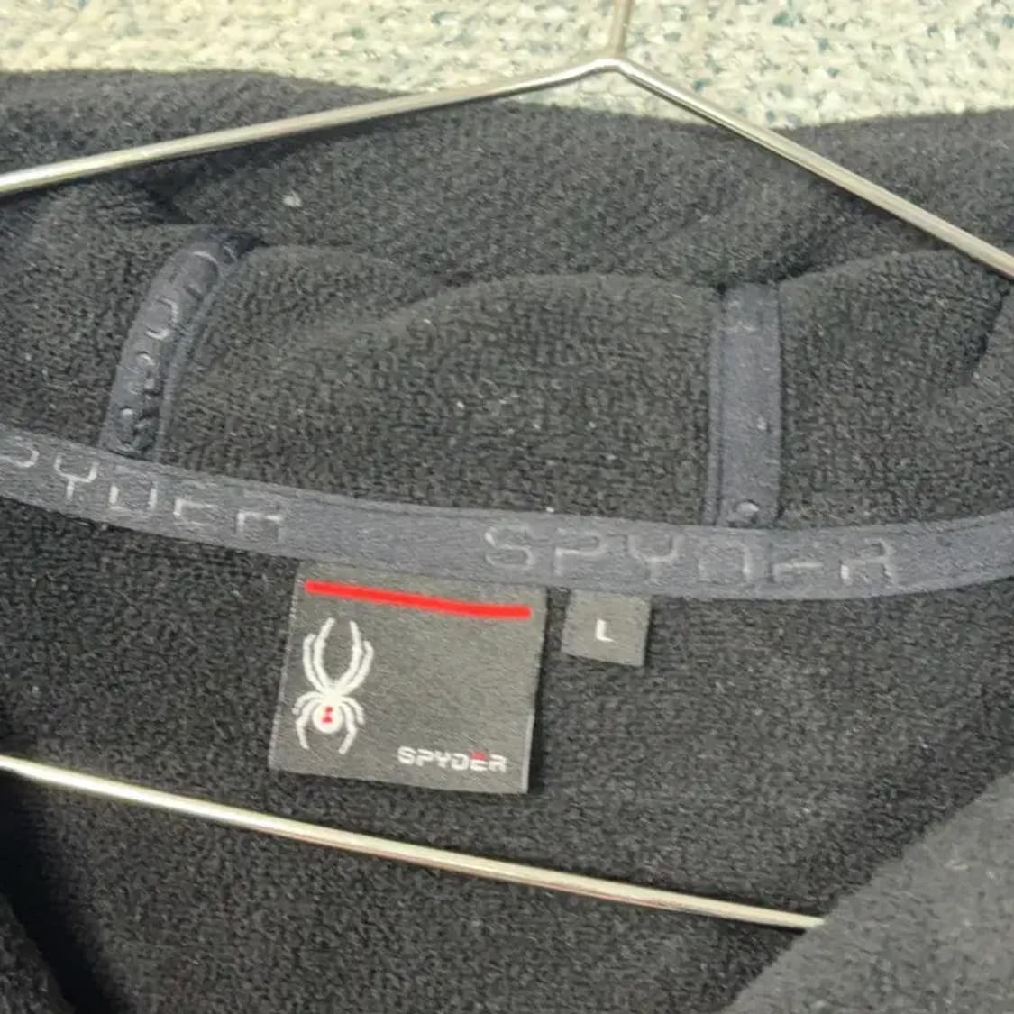 스파이더 기모 블랙 후드집업 L 상품이미지3