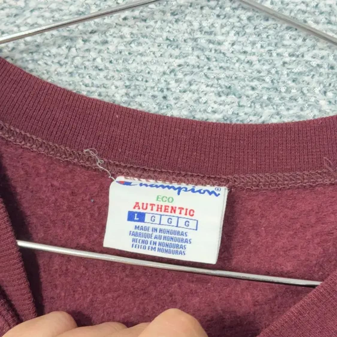 챔피온 베이직 버건디 맨투맨 L 상품이미지3