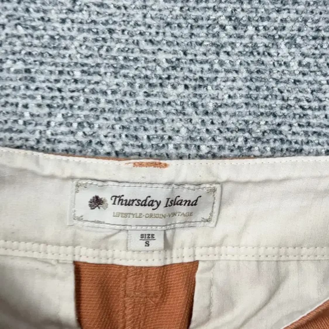 써스데이아일랜드 여성 오렌지 면바지 S 상품이미지5