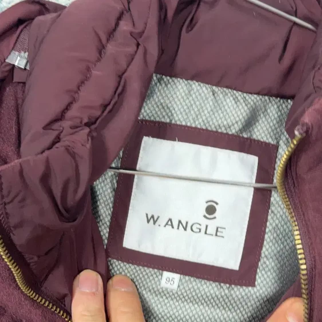 와이드앵글 여성 버건디 롱패딩 95 상품이미지5