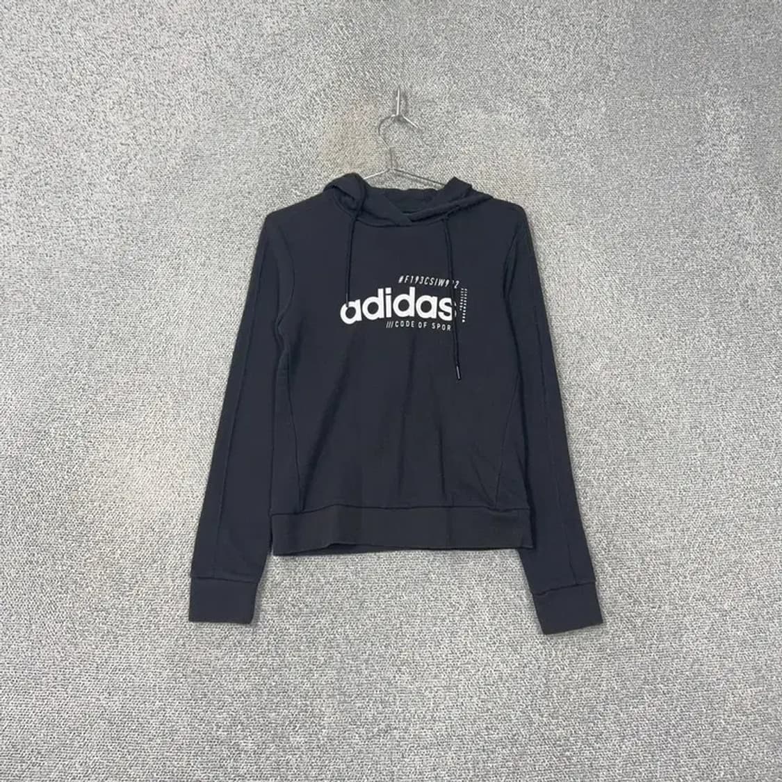 아디다스 로고 프린팅 블랙 후드티 S 상품이미지1