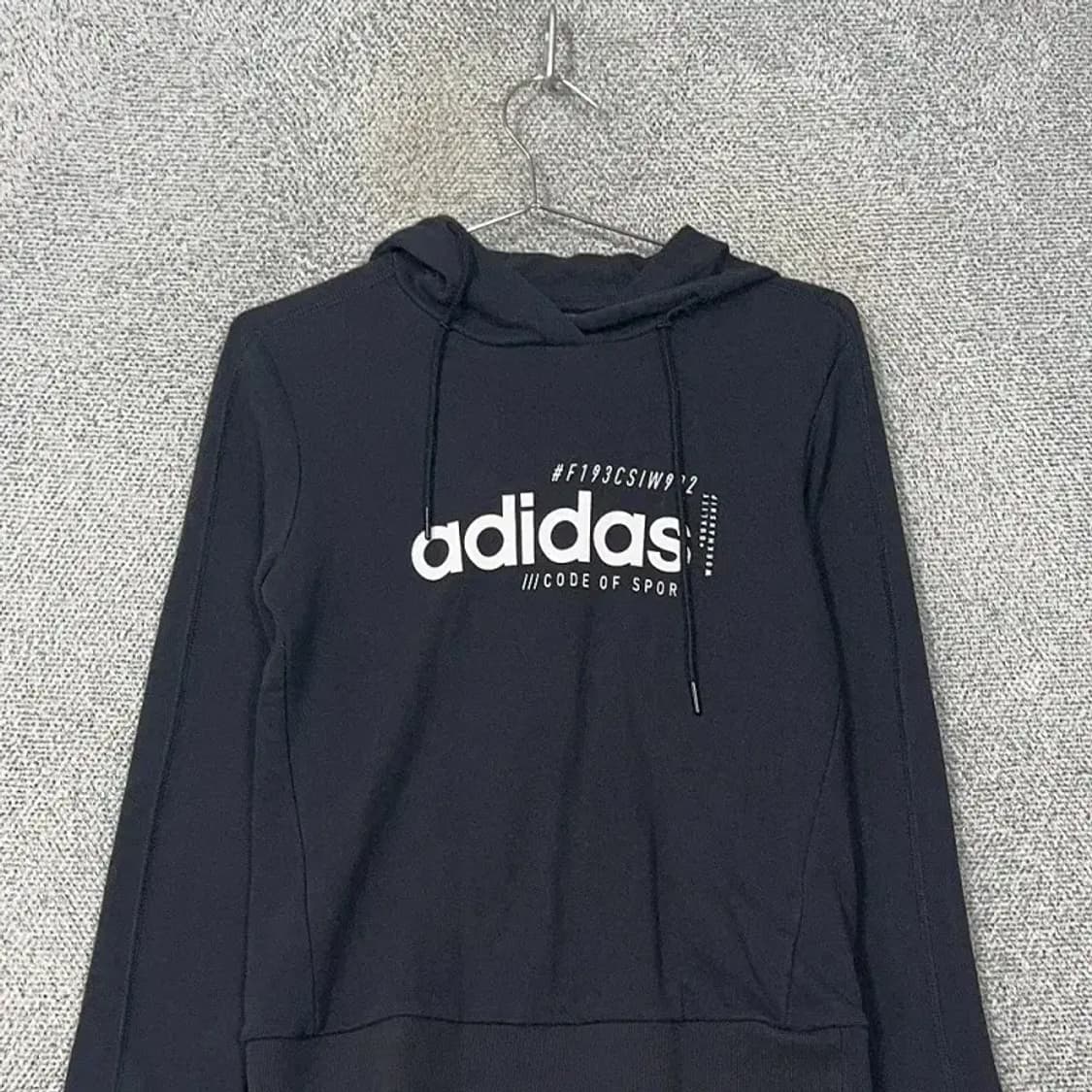 아디다스 로고 프린팅 블랙 후드티 S 상품이미지3