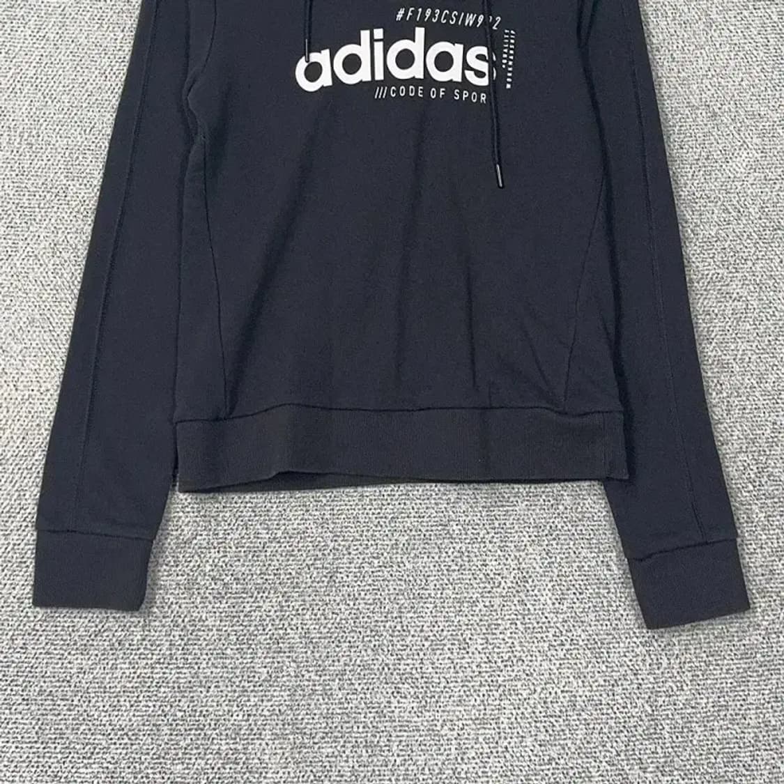 아디다스 로고 프린팅 블랙 후드티 S 상품이미지4