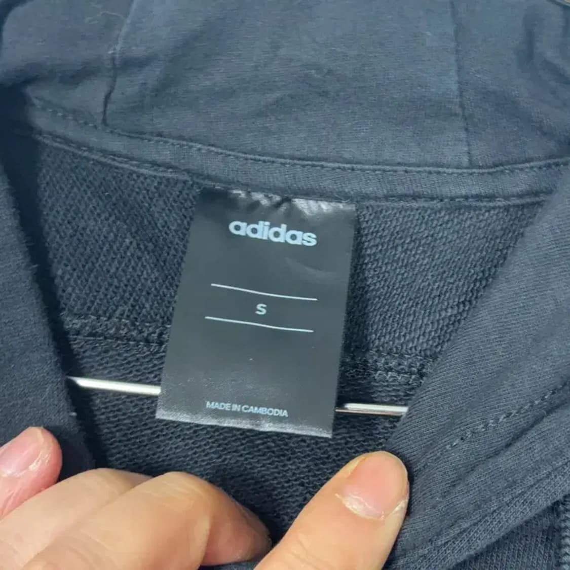 아디다스 로고 프린팅 블랙 후드티 S 상품이미지5