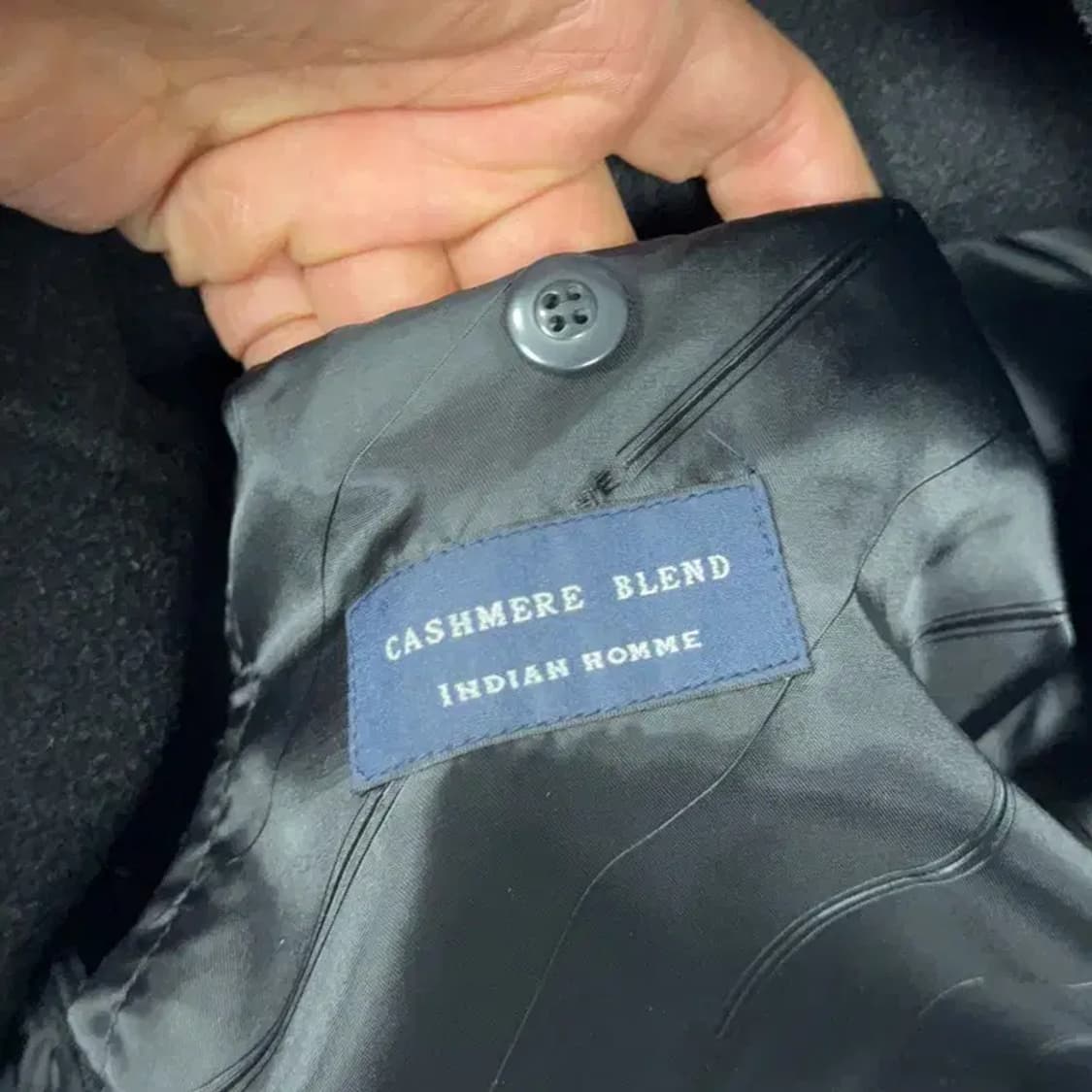 인디안옴므 남성 캐시미어 30% 블랙 코트 100 상품이미지4