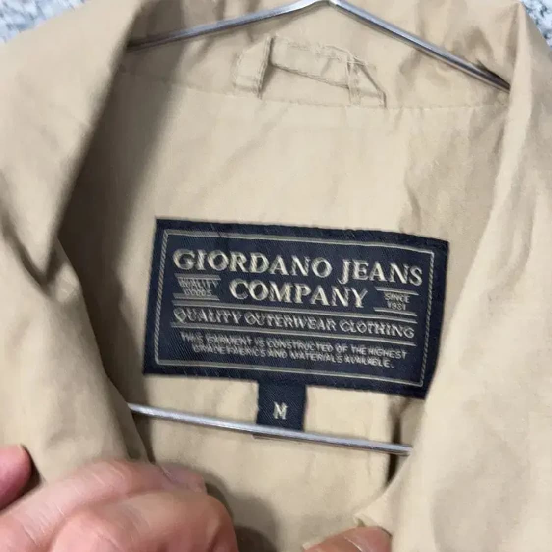 지오다노 남성 클래식 베이지 트렌치 코트 M 상품이미지5