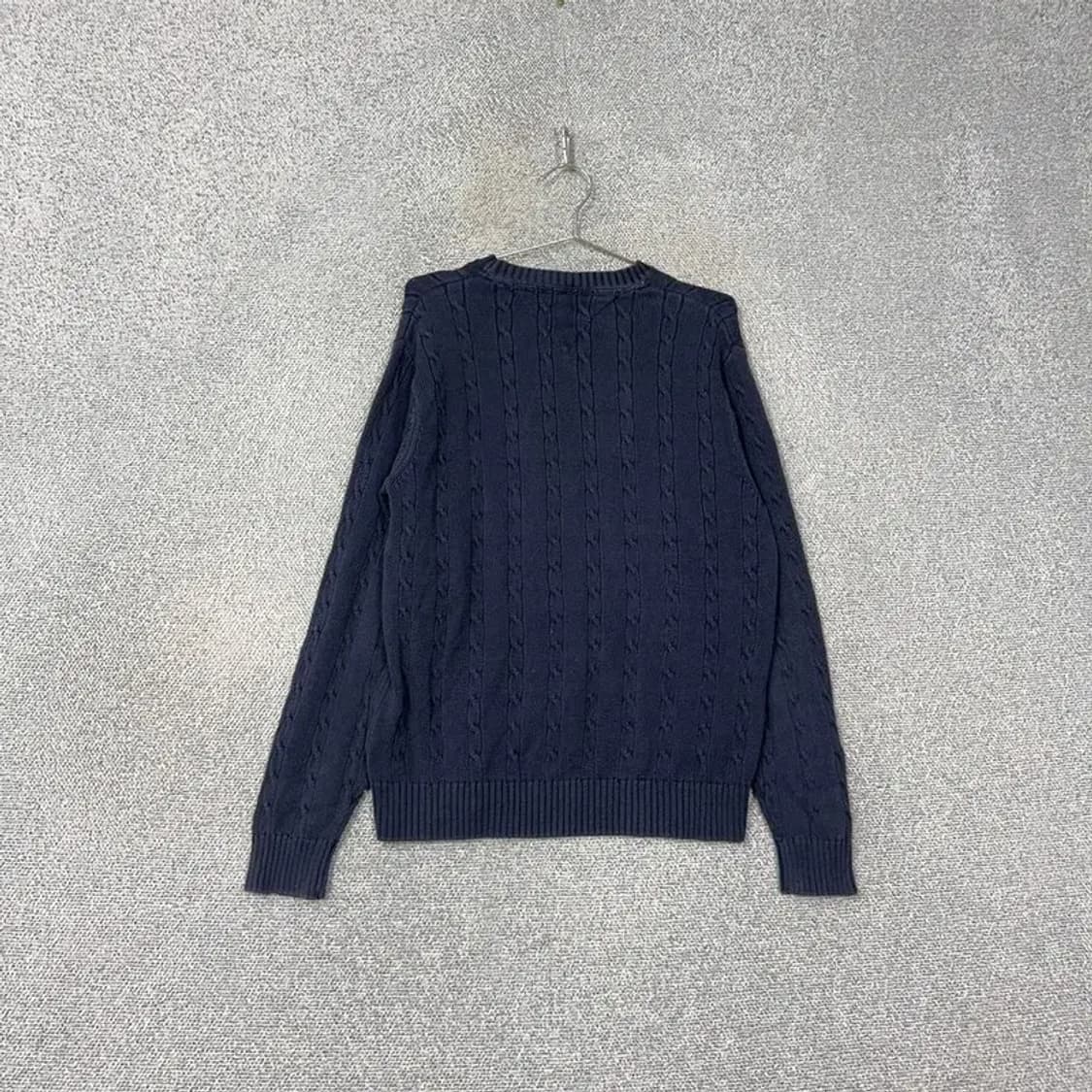 타미힐피거 네이비 빈티지 자수 로고 오버사이즈 케이블 니트 S 상품이미지2