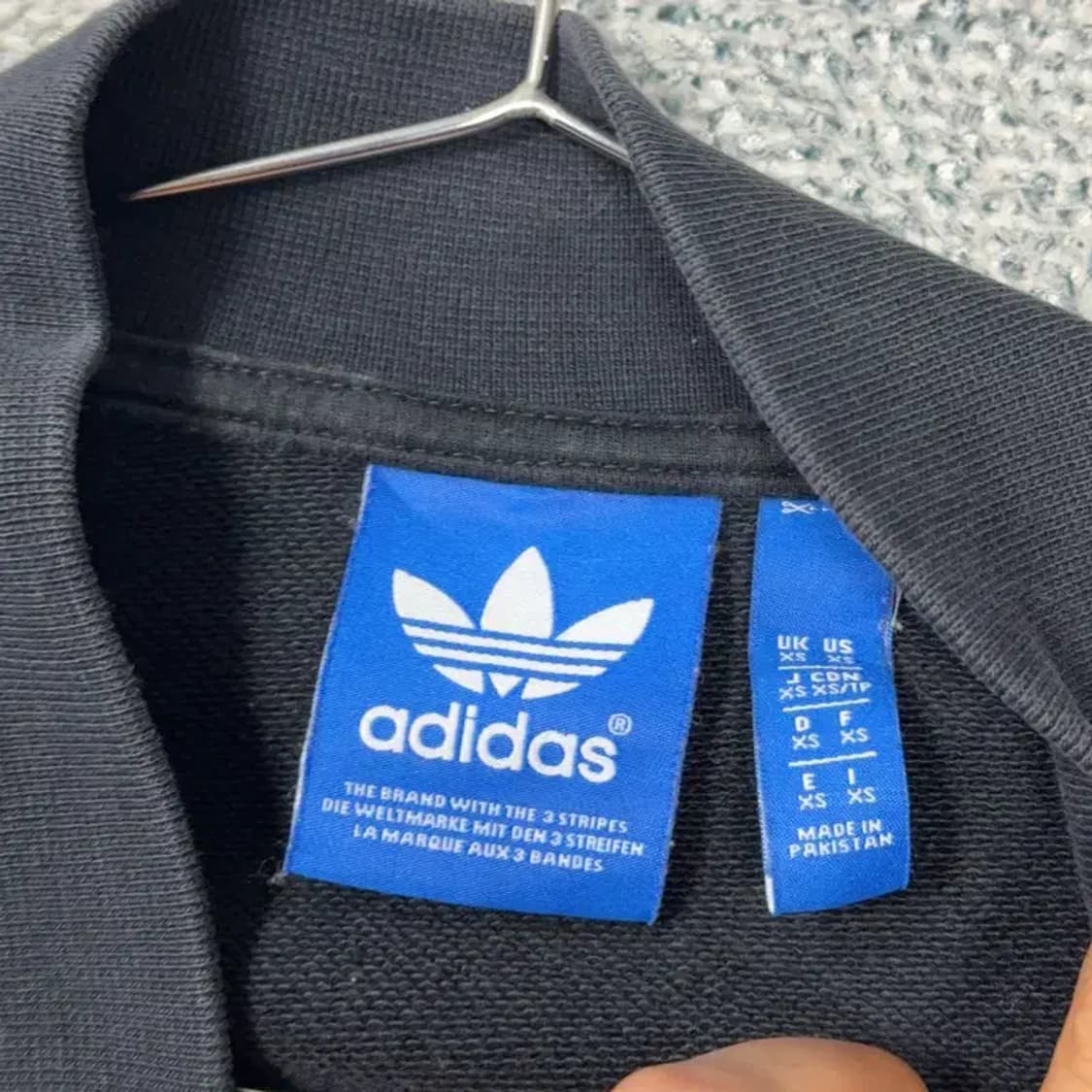 아디다스 박스 로고 삼선 블루종 집업 저지 XS 상품이미지5
