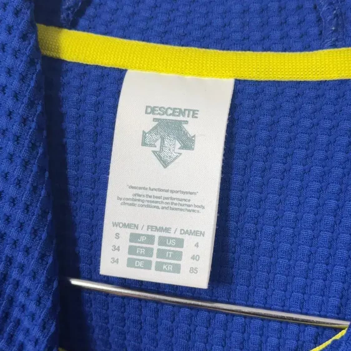 데상트 로고 블루 여성 후드집업 S 상품이미지3