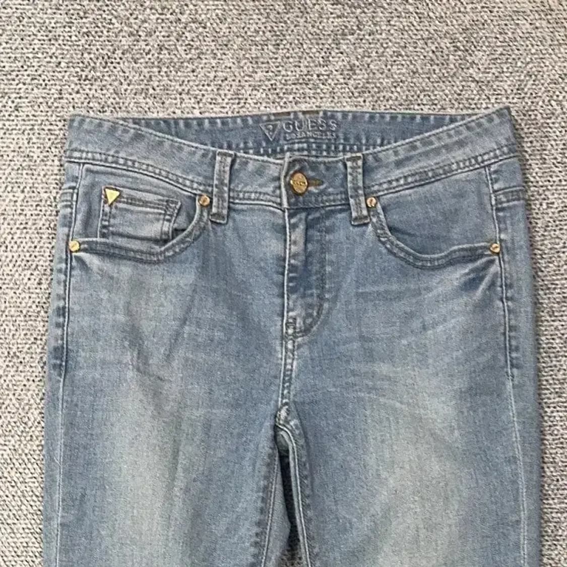 게스 금장로고 연청 스키니진 26 상품이미지3