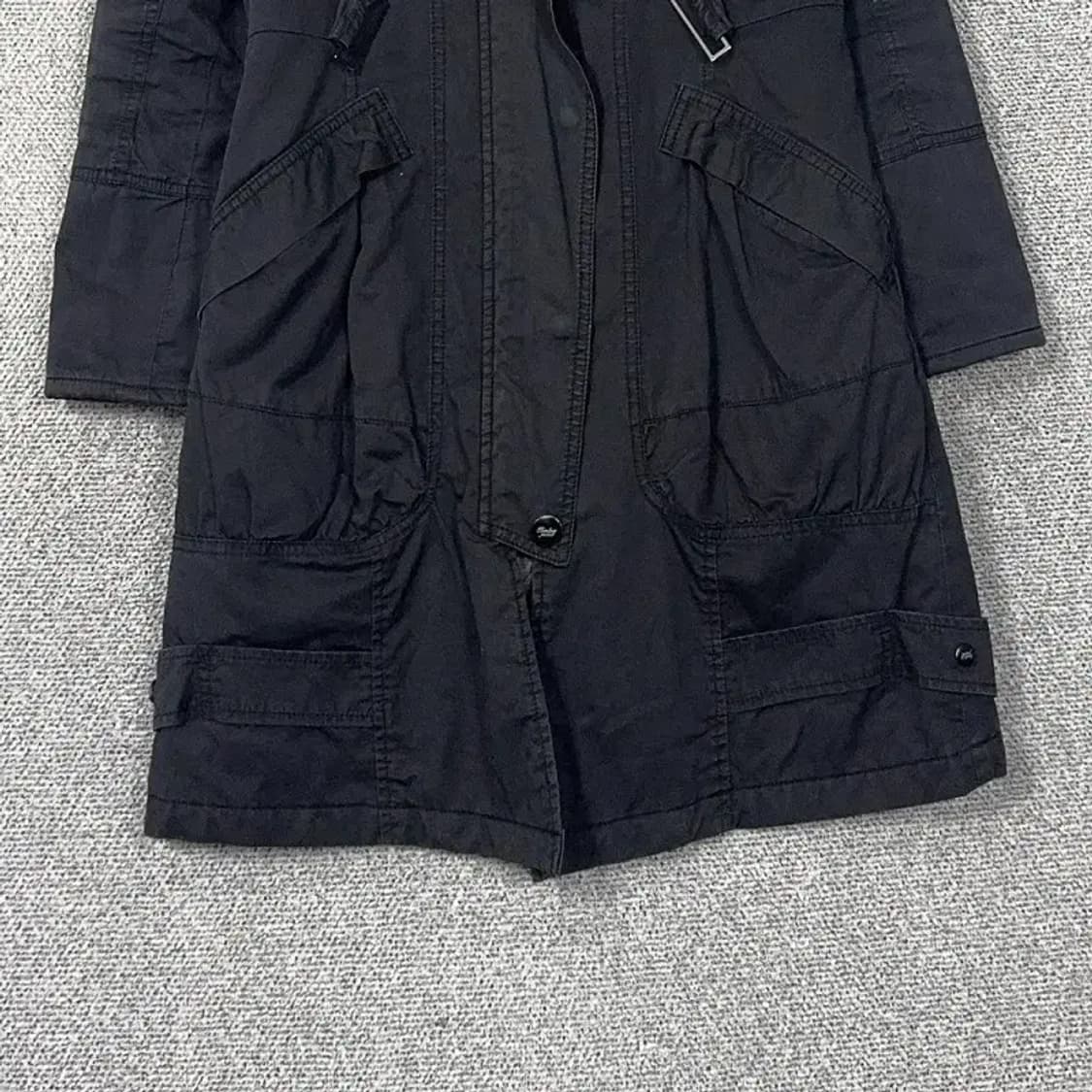 톰보이 진스 여성 빈티지 필드 라쿤털 블랙 야상 코트 85 상품이미지4