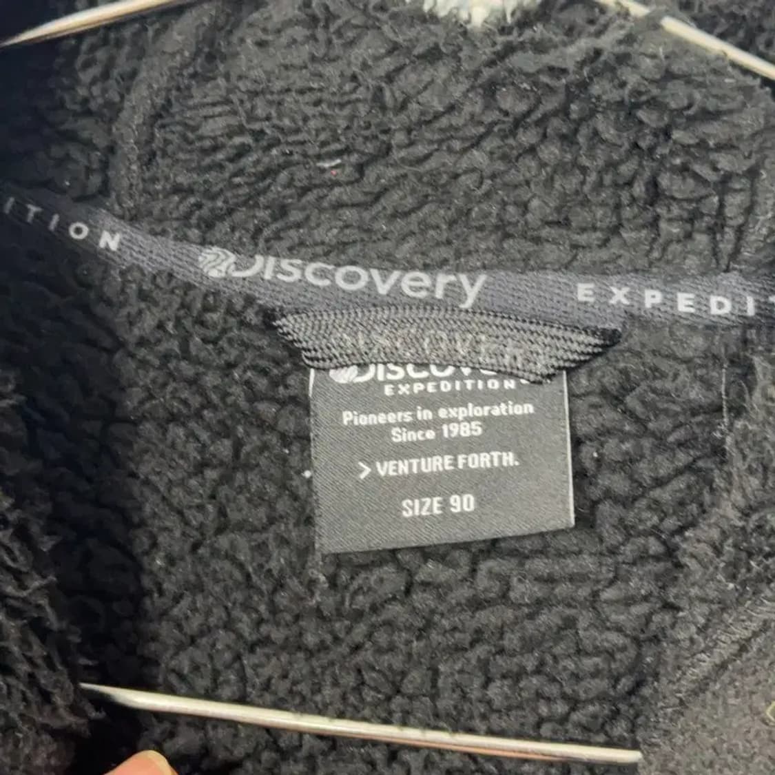 디스커버리 블랙 로고 기모 후드집업 90 상품이미지5