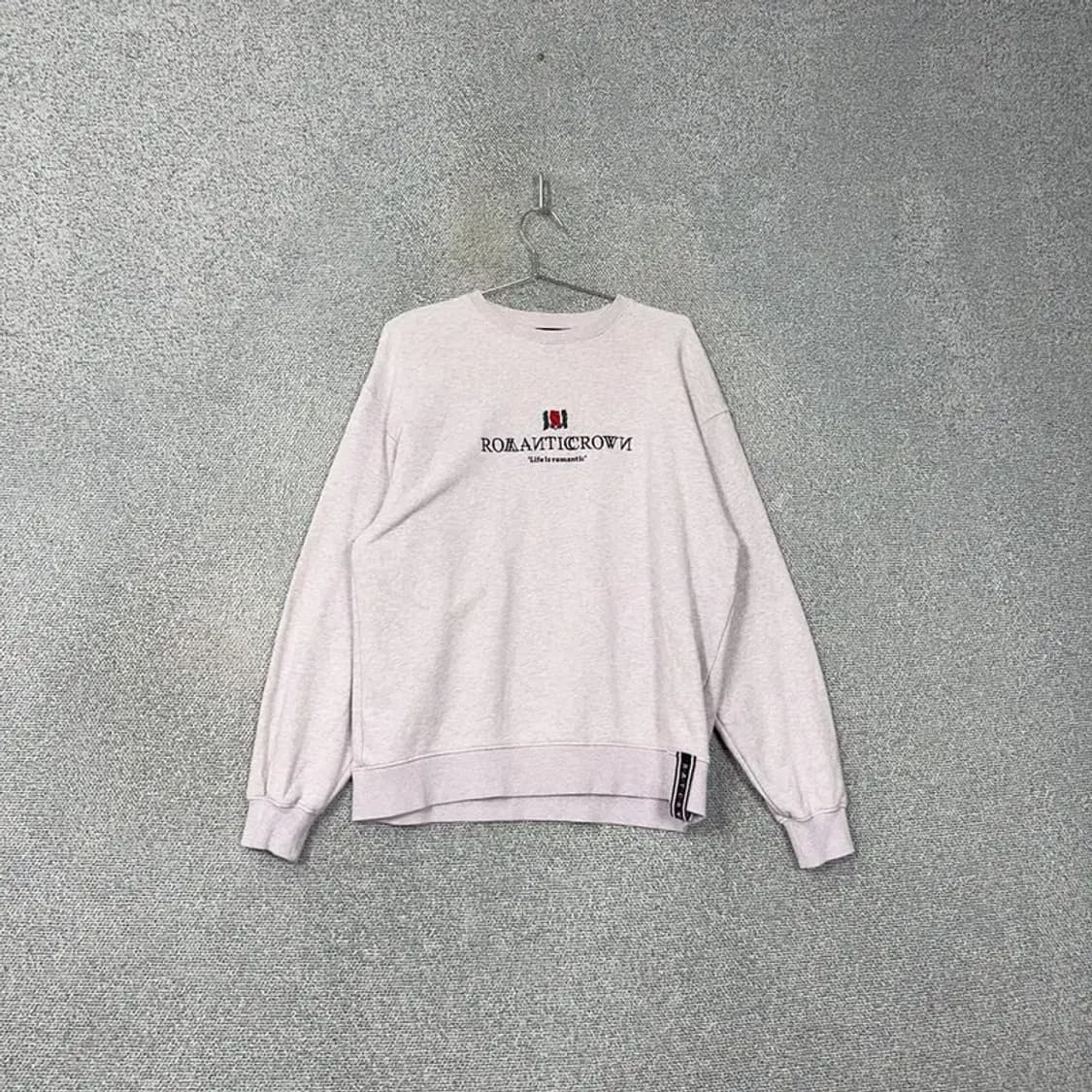 로맨틱크라운 로고 자수 캐주얼 맨투맨 M 상품이미지1