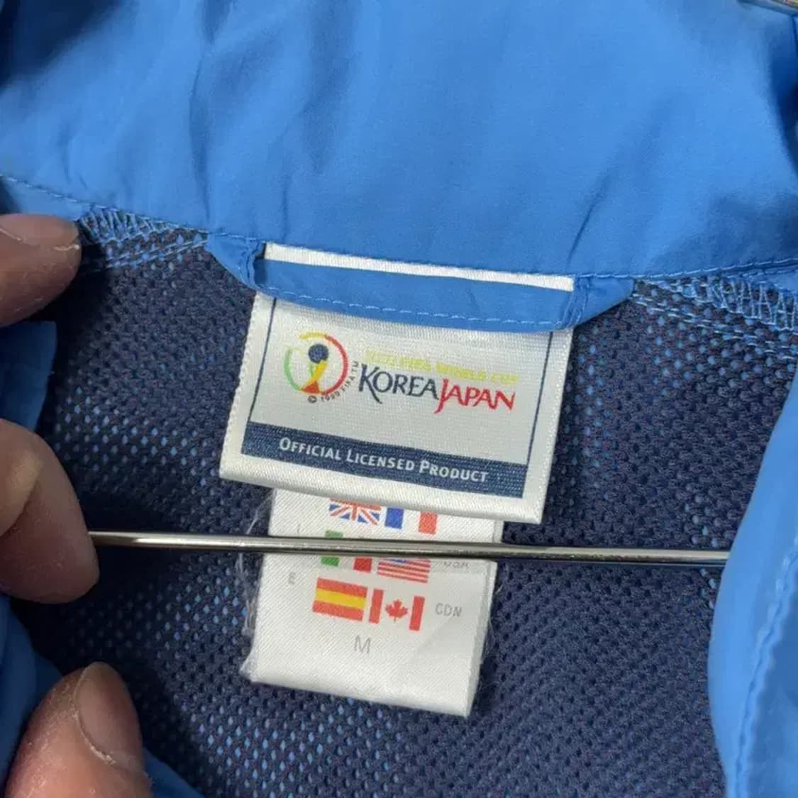 아디다스 2002 한일 월드컵 올드스쿨 바람막이 웜업 M 상품이미지3