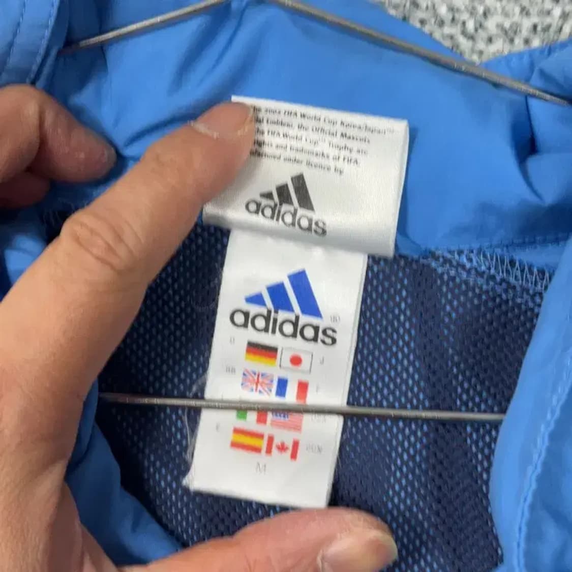 아디다스 2002 한일 월드컵 올드스쿨 바람막이 웜업 M 상품이미지4