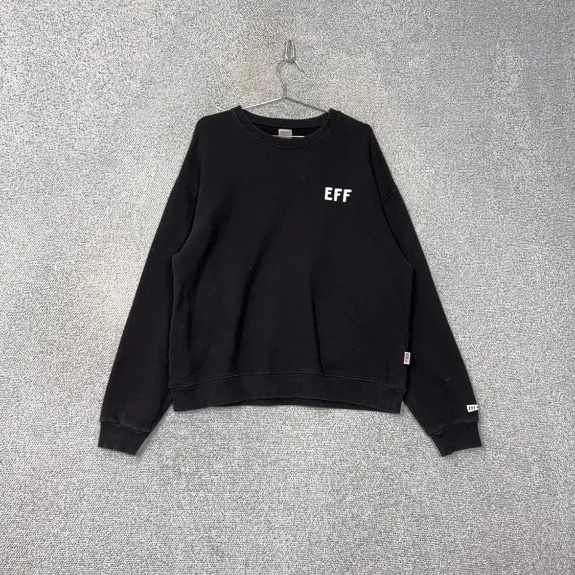 이벳필드 로고 블랙 오버핏 스웻셔츠 맨투맨 L 상품이미지1