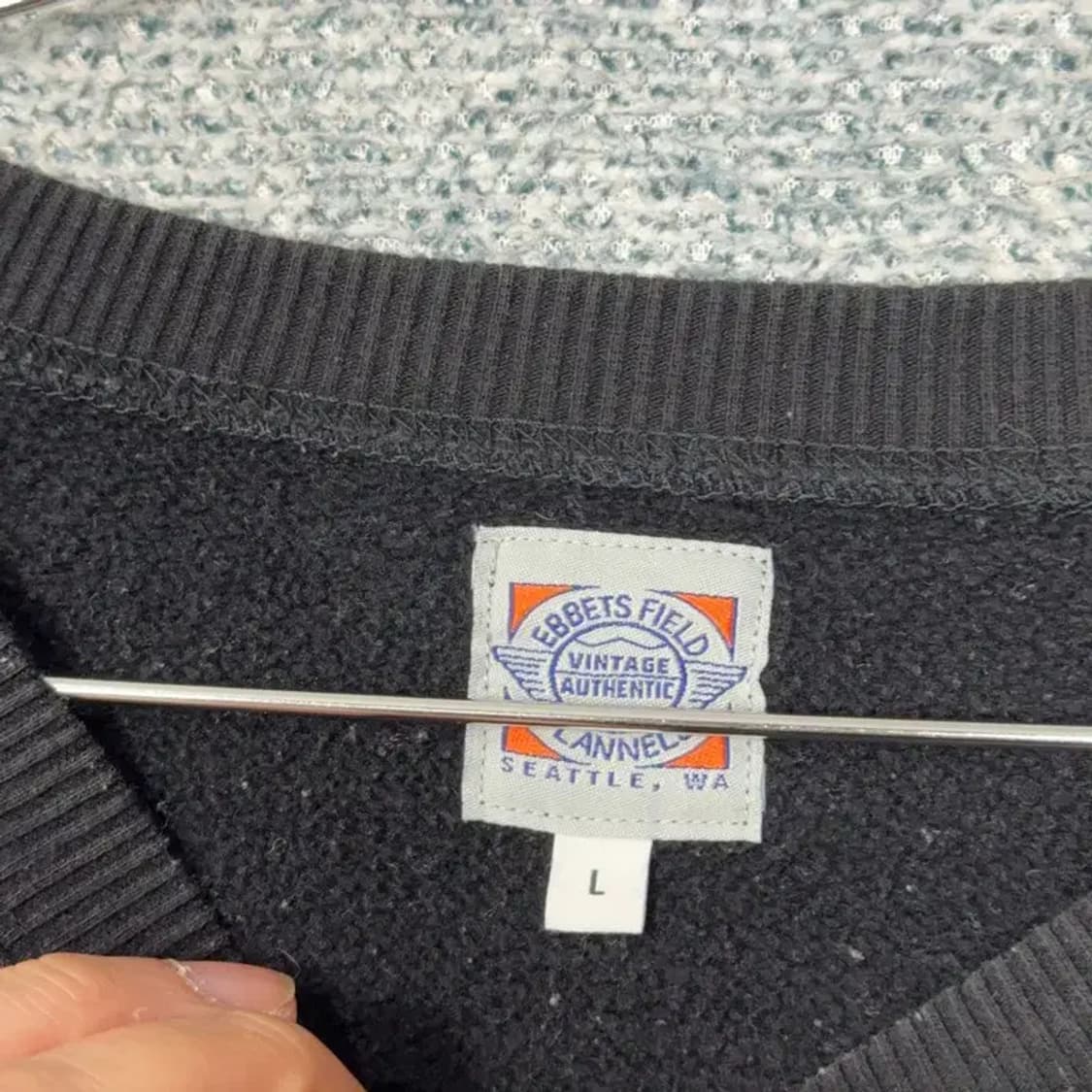 이벳필드 로고 블랙 오버핏 스웻셔츠 맨투맨 L 상품이미지3