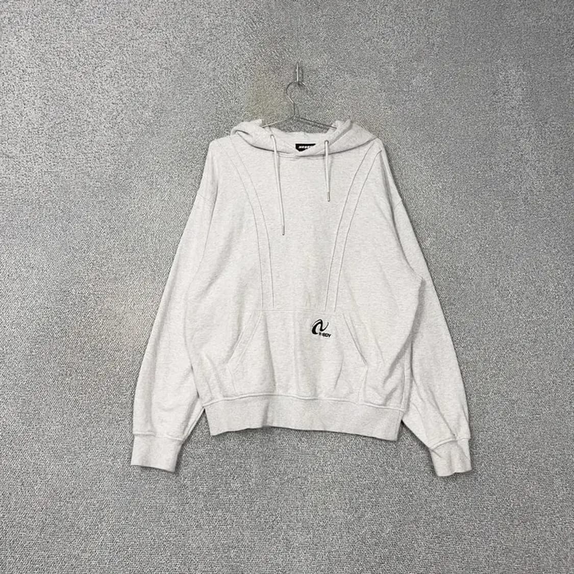 널디 라이트 그레이 로고 오버핏 후드집업 S 상품이미지1