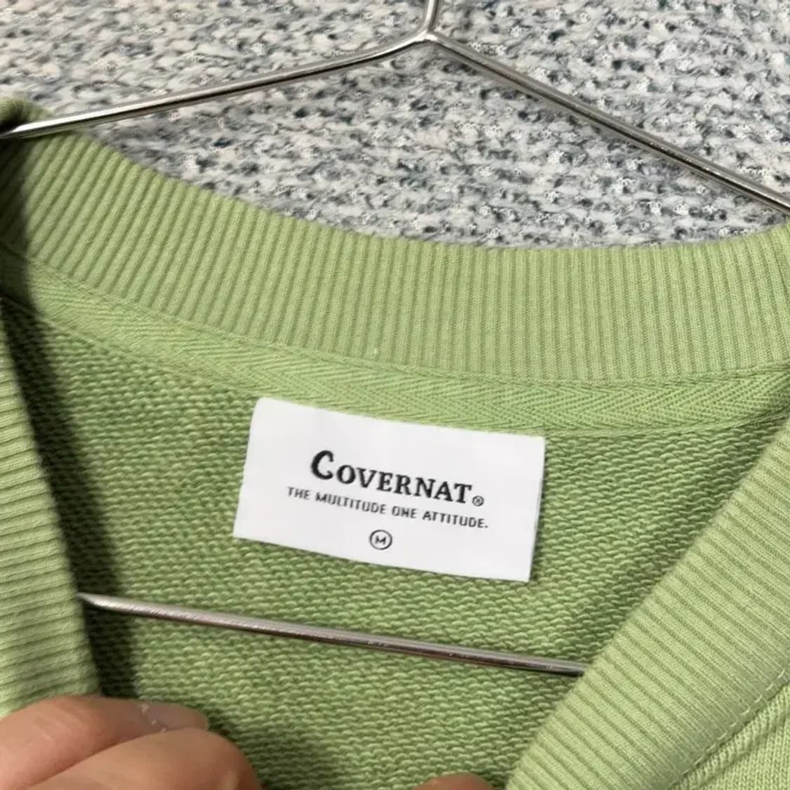커버낫 프린팅 라이트 그린 스웻셔츠 맨투맨 M 상품이미지3