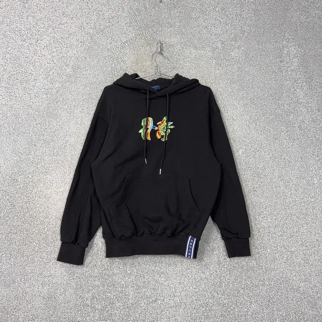 로맨틱크라운 프린팅 블랙 후드티 S 상품이미지1