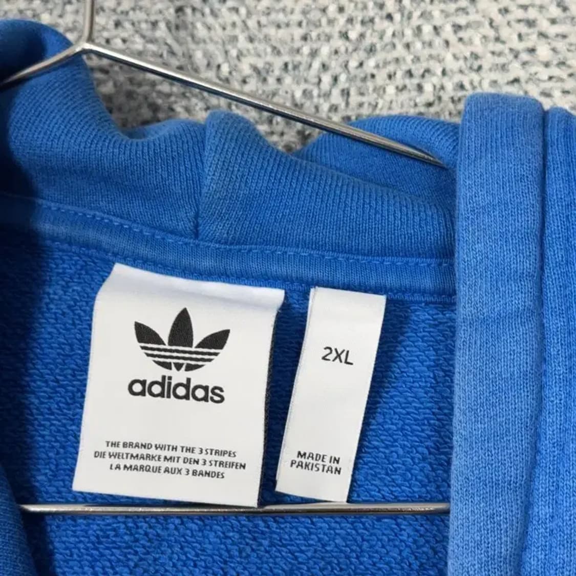 아디다스 빅로고 프린팅 블루 후드티 2XL 상품이미지3