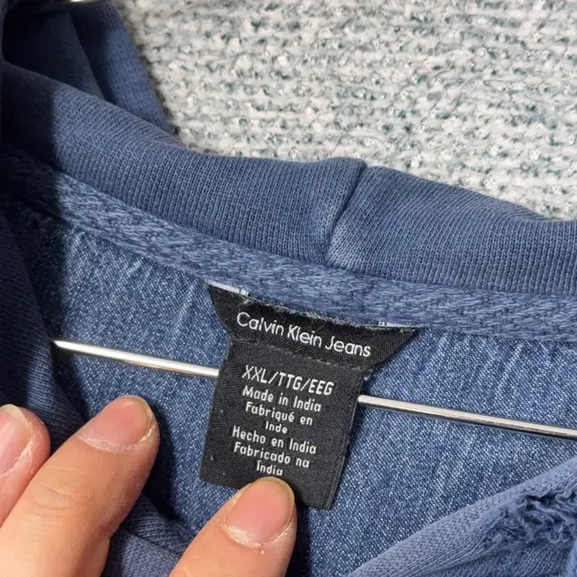 캘빈클라인 로고 프린팅 네이비 후드티 XXL 상품이미지5
